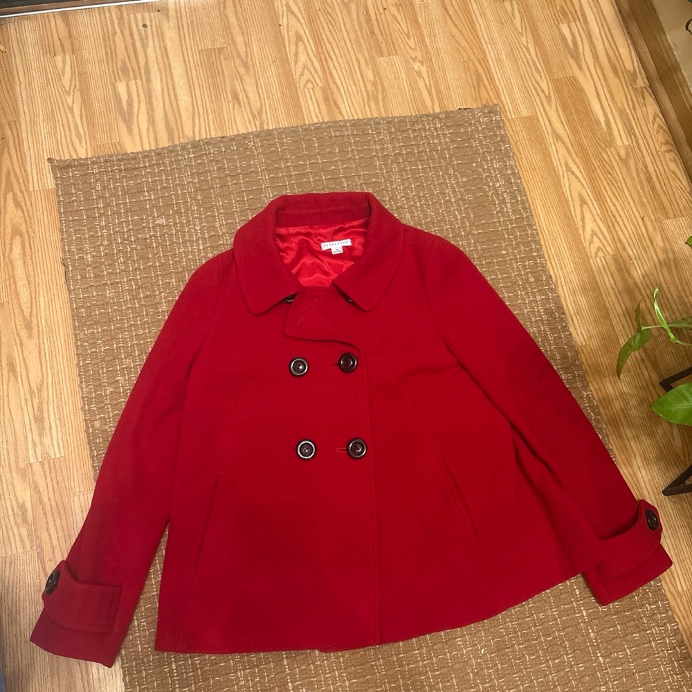 Pendleton Vibrant Red Double-Breasted Peacoat